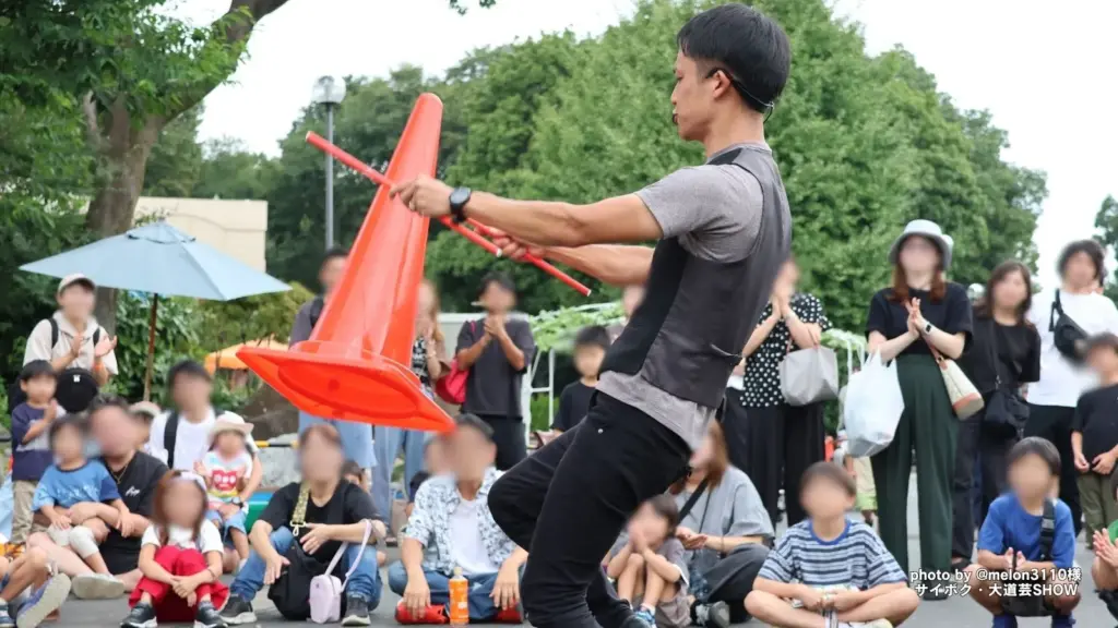 カラーコーン芸